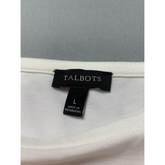 Talbots Womens Shirt Large White Base Layer Peplum Coastal Basic Capsule - Picture 4 of 7